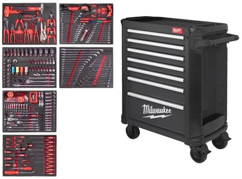 TOOLGUARD gevulde gereedschapswagen 337-dlg grijs