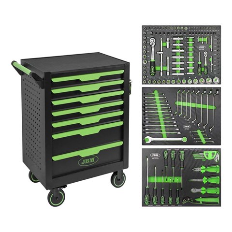 7 LADES GEREEDSCHAPSWAGEN - met gereedschap