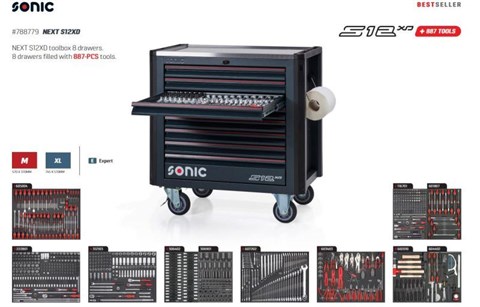Sonic S12 NEXT XD met 887 delig gereedschap set wa