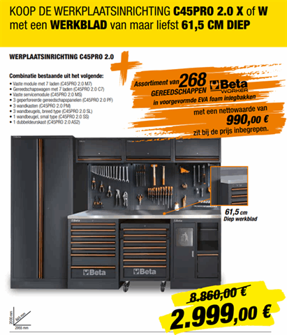 Werkplaatsinrichting Beta C45PRO Gevuld 268 set