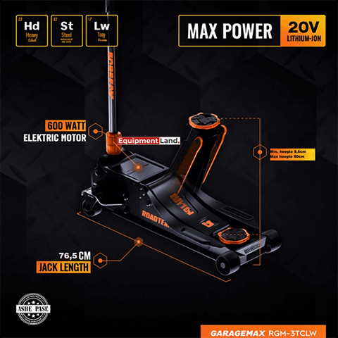 E-Jack 3T Elektrische Krik 20V 4.0AH RGM-3TCW