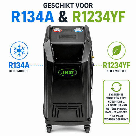 Aircomachine R134a of 1234yf koudemiddel apparaat