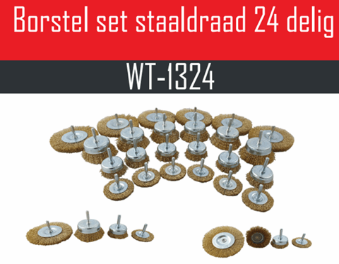 Borstel set staaldraad 24 delig