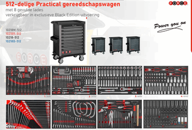 Force Black Edition gereedschapwagen 512 delig