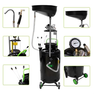 Mobiele olieopvang met afzuigunit 90L + Kijkglas