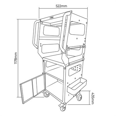 Diagnose Trolley Hoog Laptop houder 54388