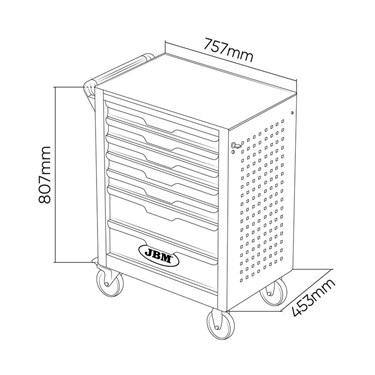 7 LADES GEREEDSCHAPSWAGEN - met gereedschap