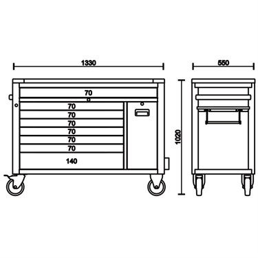 Beta BW 2400 RSC24AXXL-A Gereedschapswagen Gevuld