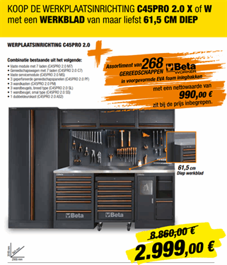 Werkplaatsinrichting Beta C45PRO Gevuld 268 set
