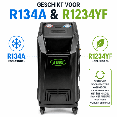 Aircomachine R134a of 1234yf koudemiddel apparaat