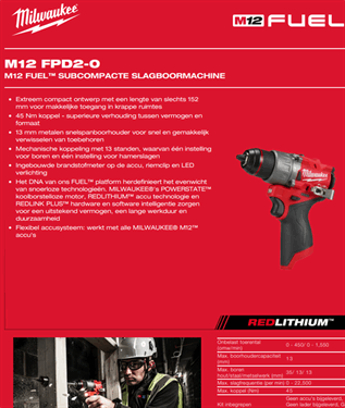 M12 FPD2 FUEL SUBCOMPACTE SLAGBOORMACHINE