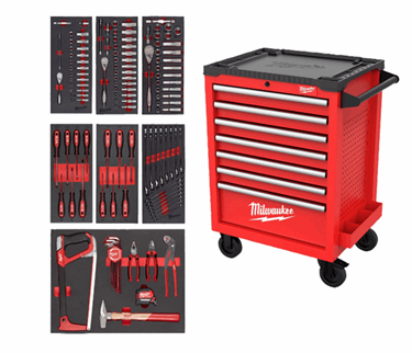 Milwaukee gereedschapwagen gevuld Toolguard