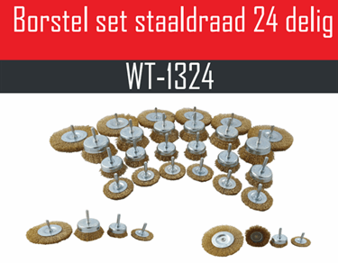 Borstel set staaldraad 24 delig