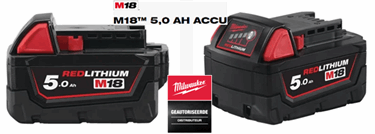 Milwaukee M18 B5 18V Li-Ion accu - 5.0Ah (10st)